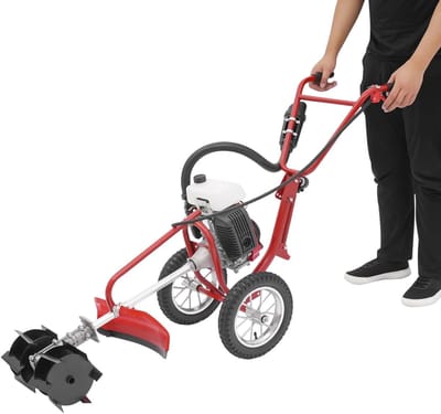 Benzine Grondfrees - Tuinfrees motor - Bodem voorbereiden - Vier-takt motor - 63 cc - Rood zwart