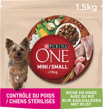 6x Purina One - Hondenvoer Mini - Kalkoen en rijst - 1,5kg