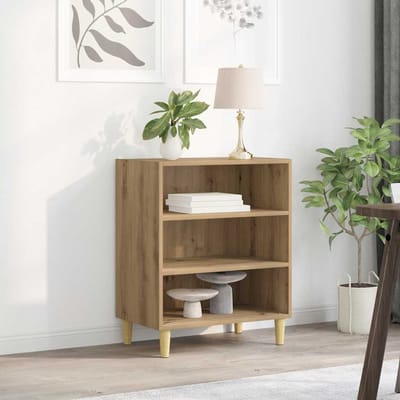vidaXL - Dressoir - 57x35x75 - cm - bewerkt - hout - artisanaal - eikenkleurig