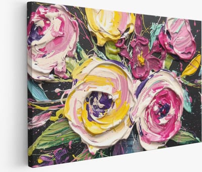 Saammp Muurcirkel Hout - Wilde Bloemen in Weide - Natuur - Ø 90 - Wandcirkel - Wanddecoratie Cirkel - Muurdecoratie Woonkamer - Kantoor Decoratie