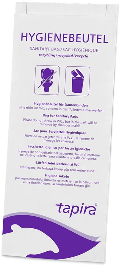 tapira papieren hygienebeutel- bedruckt- wit
