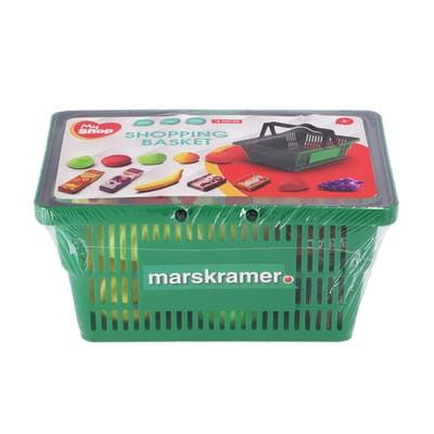 KiddyGo boodschappenmandje speelgoed 18-delig groen voor kinderen.