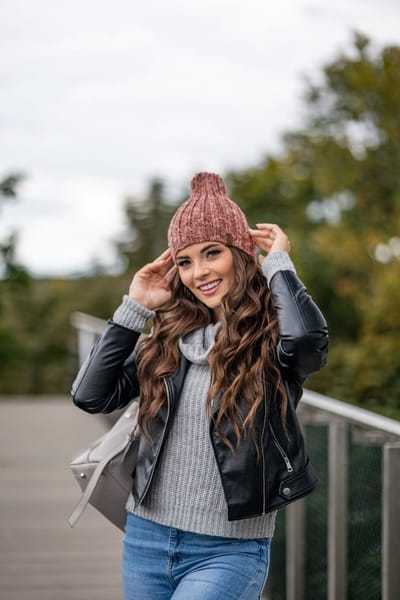 Vivisence Dames Wintermuts - Modieus Breisel Van Warme Garen Met Wol Viscose En Acryl - Aangenaam Draagcomfort Zonder Statische Lading Voor Dagelijks Gebruik In Koude Winterdagen - Koperkleurig