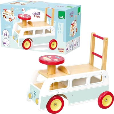 Houten Loopwagen - Loopfiets Kinderen - Leren Lopen - Kantelbeveiliging - 77 Centimeter - Blauw