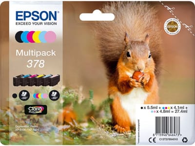 Cartouche d'encre EPSON Multipack 378 - Ecureuil - Noir, Jaune, Cyan, Magenta, Magenta clair, Cyan clair