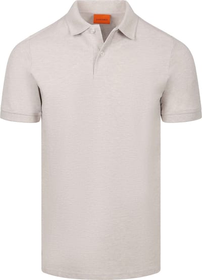 Suitable Poloshirt MEL Pique Sand - Polo shirt Heren met Korte mouw