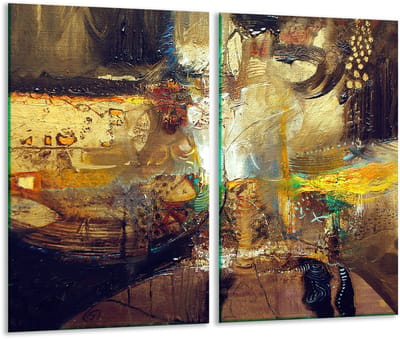 TMK ArtDeko - Glas Snijplank - 2x 30x52 cm - Inductie Veilig - Heldere Kleuren