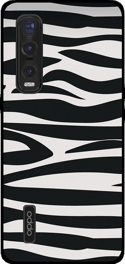 Smartphonica Telefoonhoesje Geschikt voor Oppo Find X2 Pro met zebra opdruk - TPU backcover case zebra design - Zwart Wit geschikt voor Oppo Find X2 Pro