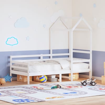 vidaXL - Slaapbank - met - bedhuis - 80x200 - cm - massief - grenenhout - wit