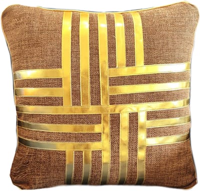 Kussenhoes 45 X 45 cm | Kussensloop |Gestreepte Patchwork Kussenhoes| Katoen |Bruin |met rits |Wonen |Woonaccessoires | Sierkussenhoes