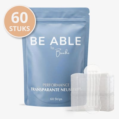 Be Able Transparante Neusstrips – 60 Stuks – Neusspreider – Anti Snurk Neuspleisters – Nose Strips – Betere Ademhaling tijdens Sport en Slaap