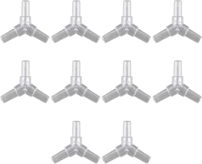 Jhubersproducts - 10 Stuks 4mm Aquarium Luchtklep - Y Type Connectoren - Eenvoudig te monteren - Kunststof - Gezond en niet-giftig - Voor aquariumgebr