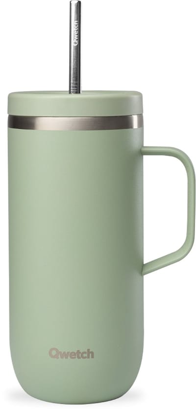 Qwetch Cold Cup Geïsoleerd met Handvat - Matt Groen Linnendegroen