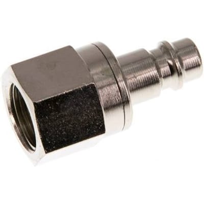 Vernikkeld Messing DN 7.2 (Euro) Luchtkoppeling Insteeknippel G 3/8 inch Binnendraad Double Shut-Off - CLP7-F-BN-SV-038