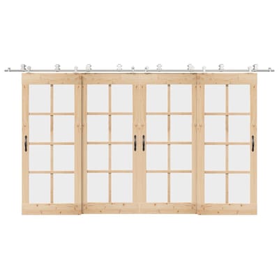 vidaXL - Schuifdeur - onderdelenset - 400 - cm - roestvrij - staal - zilverkleurig