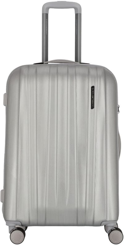Polestream Moonrock 4 wielen Trolley M 69 cm met uitbreidingsplooi - Harde bagage - TSA slot - silver brushed
