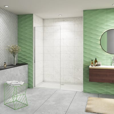 Inloopdouche-douchewand-walk in 60x200 cm, 8mm NANO EasyClean veiligheidsglas,glanzend chroom profiel