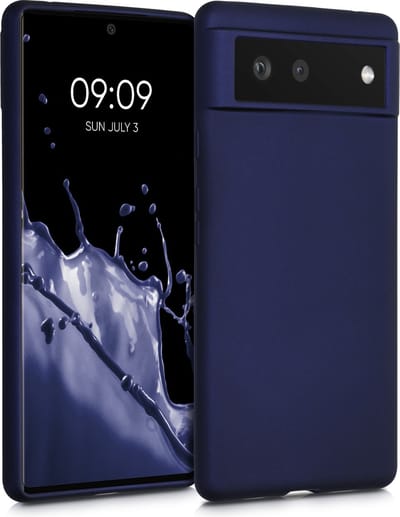 kwmobile telefoonhoesje geschikt voor Google Pixel 6 - Hoesje voor smartphone - Back cover in metallic blauw