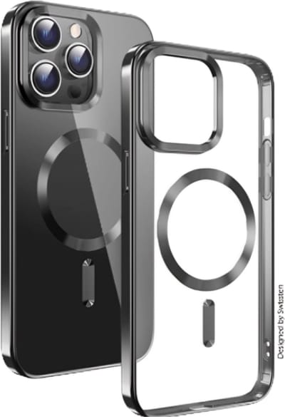 Swissten Hoesje - Geschikt voor iPhone 16 Pro - Geschikt voor Magsafe - Metallic - Transparant