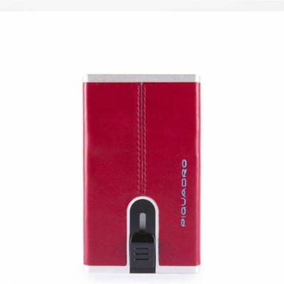 Portfolio Piquadro Compacte wand Blauw vierkant man rood - PP4891B2R-R