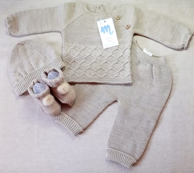 Mac Ilusion Gebreid Baby Pakje 3-dlg | 9407X |Luna / grijs | newborn | maat 50