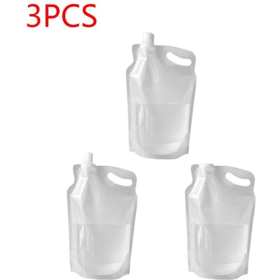 2L Transparante Watercontainer Makkelijk te Dragen Kleine Opening Handvat Opvouwbare Waterzak Geen Lekkage Buiten Sportartikelen Praktisch Gebruik 3PC 2L