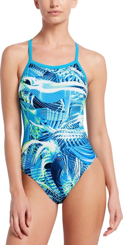 Nike Swim Whirl Crossback Zwempak Sportzwempak met platte naden, gemaakt van chloorbestendig materiaal