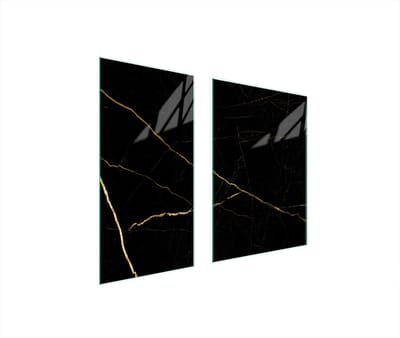 TMK ArtDeko - Serie - Glazen Beschermplaat - 75x52 cm - Marmer - Voor kachels