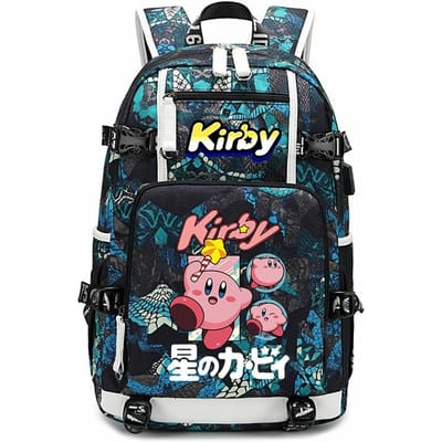 Kirby Cartoon Print Studentenrugzak Grote Capaciteit Reis Schooltas voor Kinderen Tieners