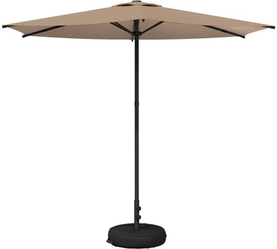vidaXL - Tuinparasol - met - voet - 270 - x - 270 - cm - Polyester - Rechthoekig - Taupe