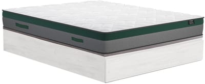 Vente-unique Set 160 x 200 cm bedbodem met opbergruimte met lade, wit + matras met pocketveren, 22 cm dik - PRESTIGE van YSMÉE