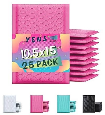 Verzendzakken met Kussende Gewatteerde Enveloppen - 10,5 x 16 cm - Waterdicht - Zelfklevend - 25 stuks - Hot Pink