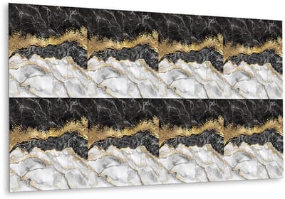 Tulup PVC Wandpaneel - Marmeren Abstractie Vinyl Wandpaneel - 100 cm x 50 cm - Veelkleurig Zelfklevend Wandpaneel - 1 stuk - Wandpaneel Zelfklevend - Marmer Muurpaneel - Zelfklevend Wandpaneel - Plaktegels Keuken en Badkamer