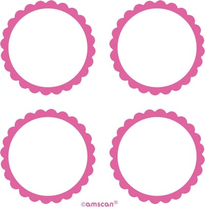 Amscan Zelfklevende Etiketten 5 Cm 20 Stuks Roze