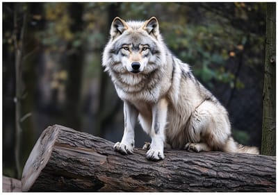 WALLARENA - Fotobehang - 150x105 cm - Wolf in het bos 3D dieren natuur voor slaapkamer woonkamer
