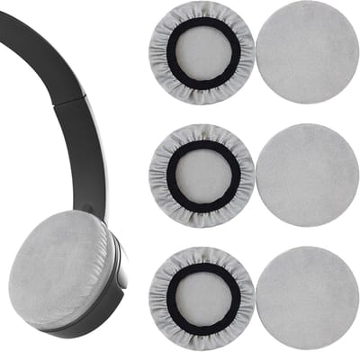 Set van 6 Rekbare Oordopjes Beschermhoezen, Gebreide Bescherming, Wasbare en Antivuil Covers (Grijs, 6-8cm)