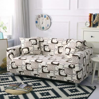 Geometrische elastische bankhoes voor woonkamer Moderne sectionele bank hoes bankhoes stoelbeschermer 1seater