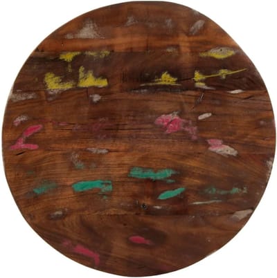 Rond Tafelblad Hout - Blad Vervangen - Tafelblad Vernieuwen - Gerecycled Massief Hout - 90x38 cm - Uniek Kleurpatroon