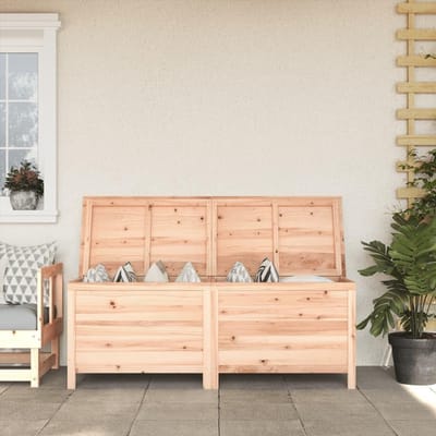 Houten Opbergkist - Buitenbox Kussen - Tuin Terras Opslag - Massief Sparrenhout - 150x50x56.5 cm - Naturel