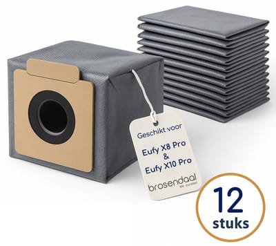 Brosendaal Stofzuigerzakken geschikt voor Eufy X8 Pro en Eufy X10 Pro Omni - Extra Stevige Premium Stofzakken - 12 Stuks