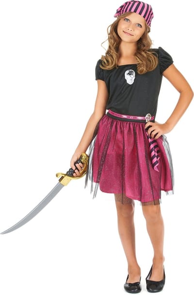 "Roze piratenkostuum voor meisjes - Kinderkostuums - 98/104"