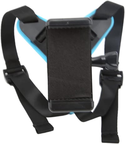 JGS Premium - Helm Kinbandbevestigingshouder voor Fiets- en Motorhelm - Met Telefoonhouder - Blauw - Sportcamera Compatibel