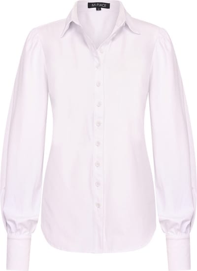 MI PIACE - Travel Blouse Pofmouw Uni White 2037 - Maat : XXL