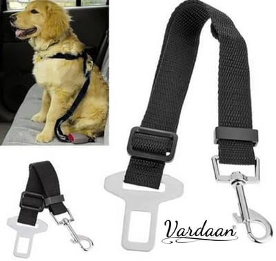 Vardaan Hondengordel - Autogordel voor Honden - Veiligheidsgordel voor Honden - Verstelbare Hondenriem - Zwart - 1 stuk
