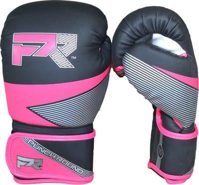 Punch Round Bokshandschoenen Evoke Zwart Roze - 10 OZ