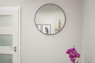 Ronde Wandspiegel 80 cm - Decoratieve Spiegels met Zwarte Lijst voor Badkamer, Woonkamer en Slaapkamer
