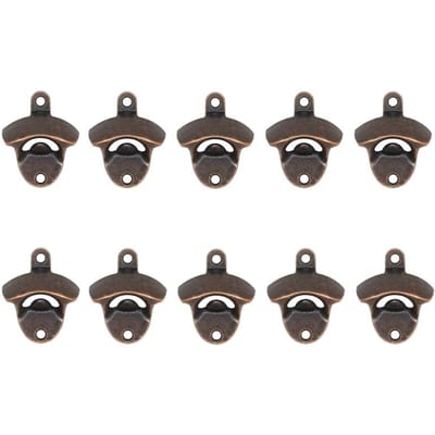 5 stuks/10 stuks Flesopener Wandmontage Rustiek Bieropener Set Vintage met Montageschroeven voor Keuken Café Bars gray