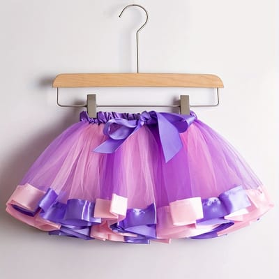 Jumada's - Tutu rok met bijpassende Haarstrik - Verkleedkleding - Paars/Lila/Roze - 2-3 jaar
