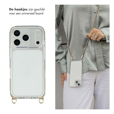 Selencia Hoesje met Afneembare Haakjes voor Koord - Geschikt voor Apple iPhone 17 Pro Max