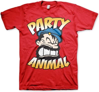 Popeye Brutos Party Animal T-shirt Rood